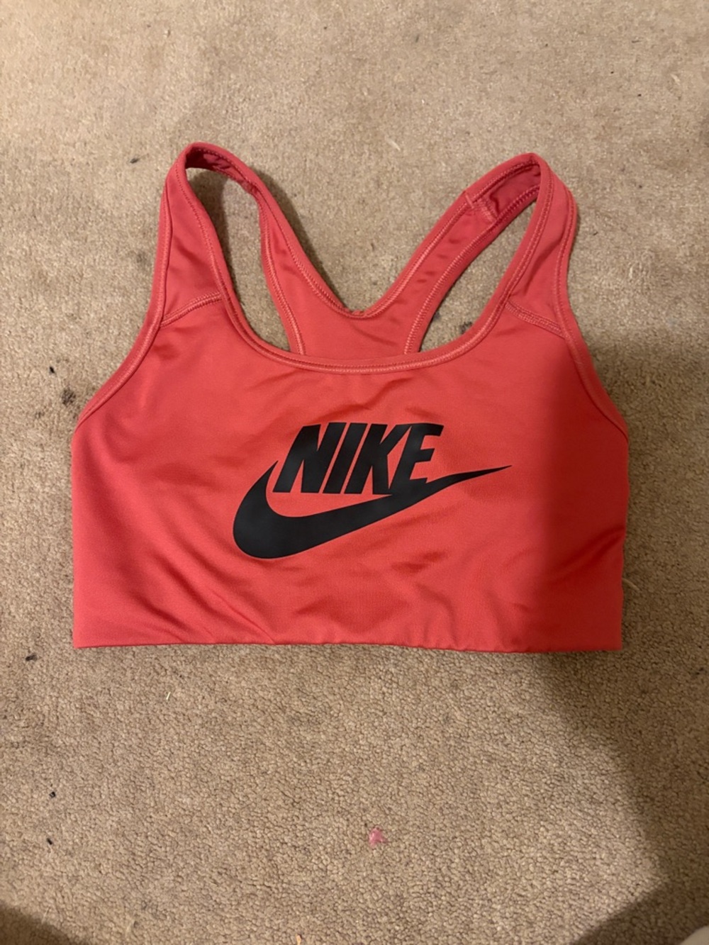 Nike Women’s Coral Sports Bra with Black Logo